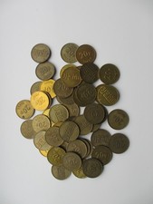 52 X 20p JPM BRASS FRUIT MACHINE TOKENS