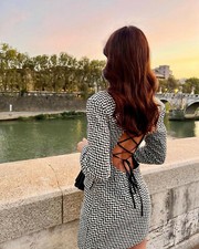 Zara Houndstooth Tweed Open