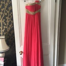 Lucy Meck Boutique Maxi Evening Party Dress Pink And Gold Bandeau Design