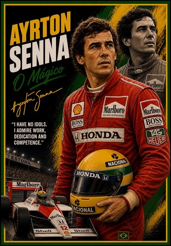 Ayrton senna print - senna, a3