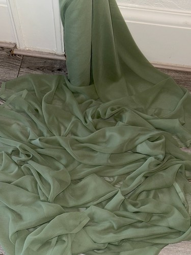Sage green chiffon - 1m, soft