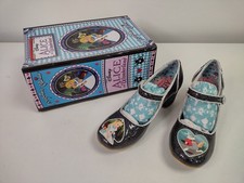 Irregular Choice Tick Tock Heels Women's UK 6 Black Alice in Wonderlands
