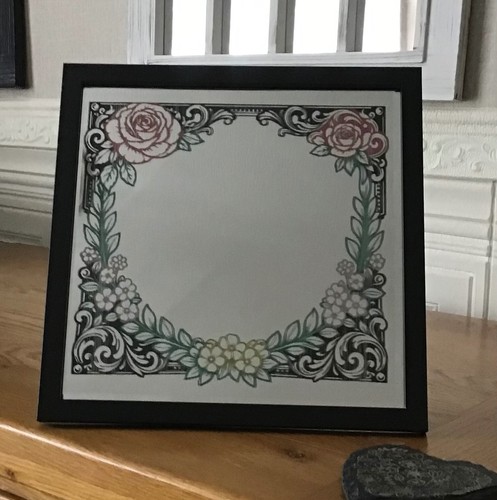 Laser engraved flower border