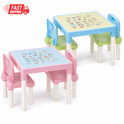 Kids plastic table 2 chairs - plastic,