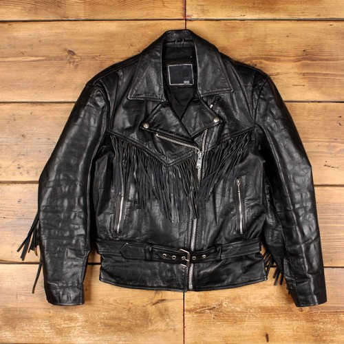 Vintage leather jacket - jacket, l