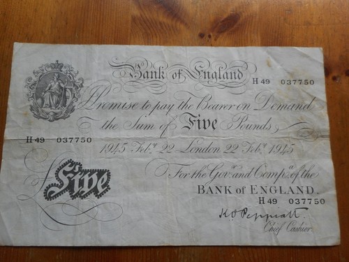 Bank england white 5 - white, £5