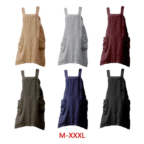 Cotton linen apron back - linen,