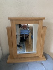 Mirror In Solid Oak Wood Frame And Stand