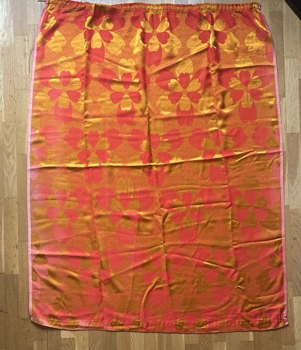 Vintage orange sateen curtains - vintage,