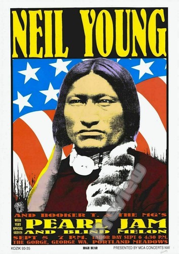 Neil young concert rock band - young,