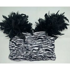 Girls Zebra Print Boa Top 90's