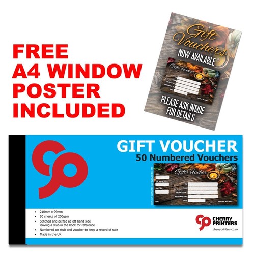 Autumn numbered gift voucher - autumn,