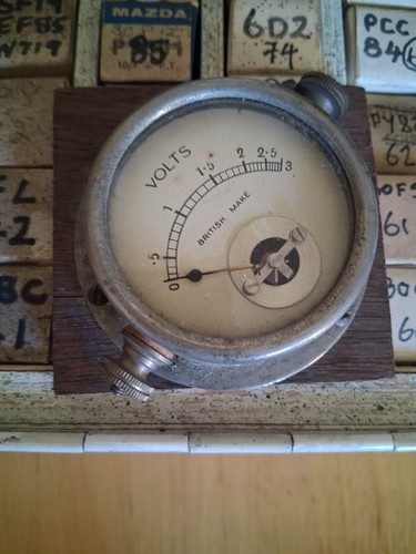 Old volt meter wooden - old, board