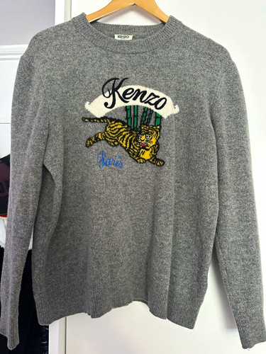 Kenzo grey tiger logo graphic - tiger,