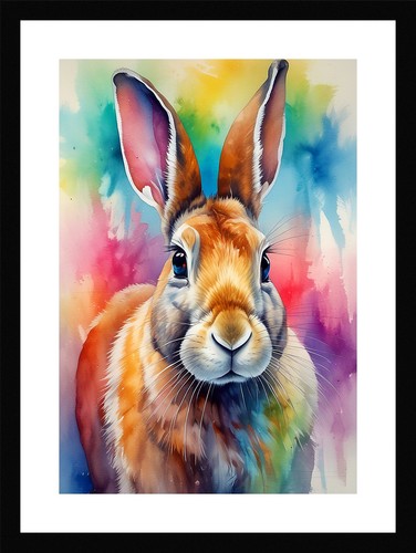 Bold rabbit framed - framed, art
