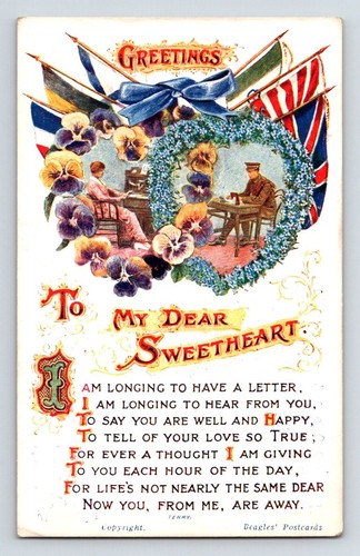 Ww1 romantic postcard - romantic,