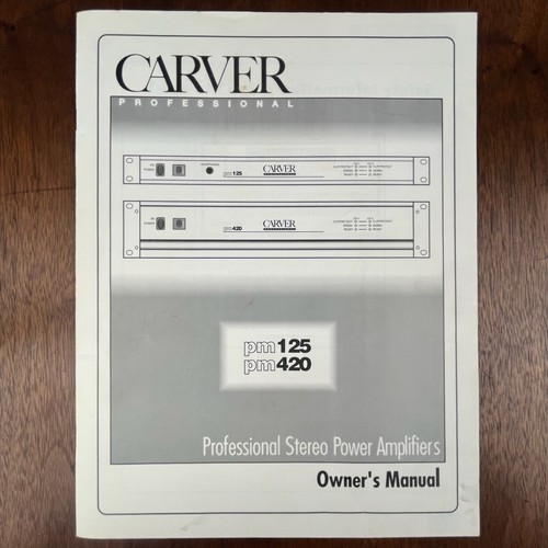 Vintage carver pm125 pm420 - carver,