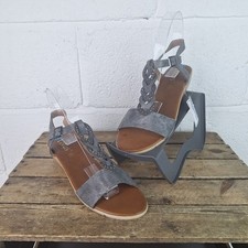 Lotus wedge sandals grey/silver with sparkles 8 new with tag