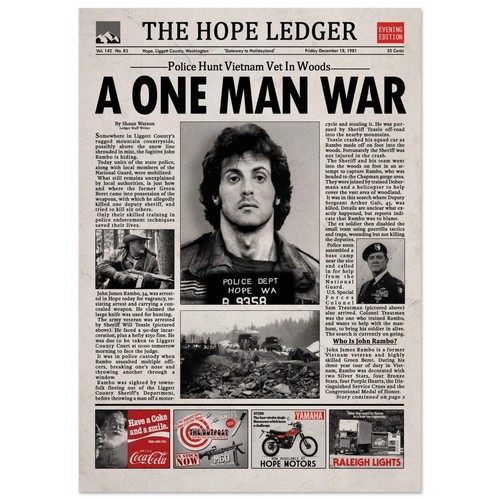 First blood rambo newspaper - blood,