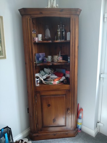 Antique pine corner cupboard