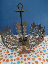 Edwardian Chandelier Metal Ornate 37cm diam 12 branches with crystal Impressive