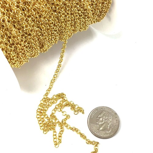 Gold rolo chain round linked - gold,