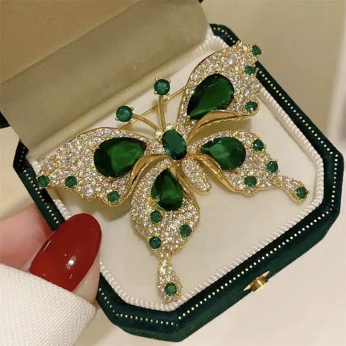 Butterfly gold green metal - &,
