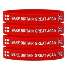 MAKE BRITAIN GREAT AGAIN Wristband 4 pcs Patriotic St. George & Union Jack Flag