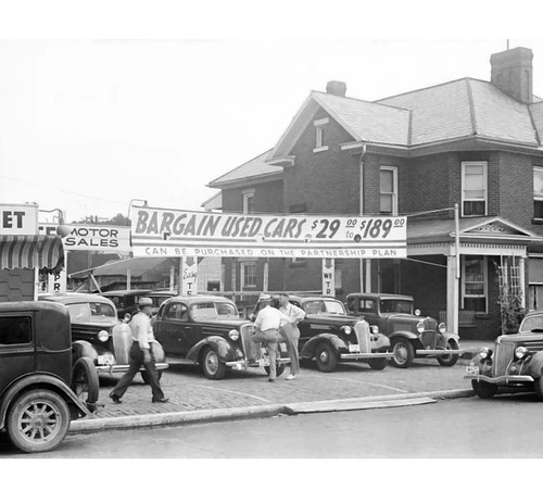 1938 used car lot - used,