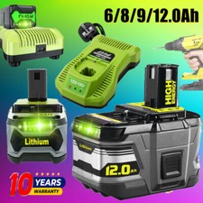Battery/Charger 18V 12AH For Ryobi One+Plus P108 Lithium RB18L50 RB18L40 P104 UK