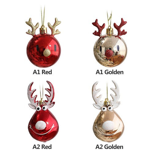 2pcs red plastic reindeer - red,