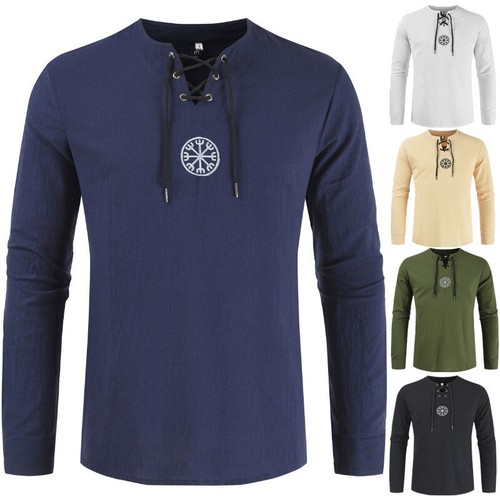 Men linen shirt long sleeve - t-shirt,