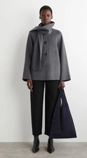 cos current season grey double faced wool scarf jacket coat sz small RRP £190