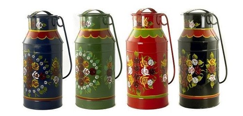 Deluxe hand painted milk churn - milk,
