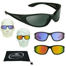 Floating Polarized Mirrored Fishing Sunglasses Side Shield Wrap Boating Jet Ski