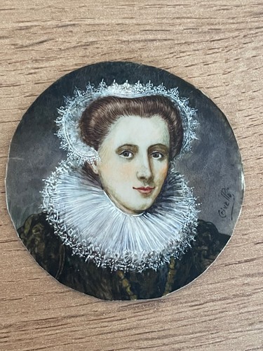 Antique hand painted portrait - antique,