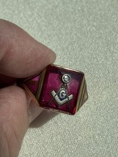 Vintage Gold and Ruby Masonic