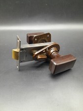 1930s Art Deco Iris Bakelite Door Knobs With Thumb Latch Lock Bathroom