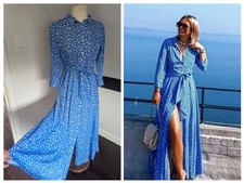 ZARA Blue Marilyn Spotty Maxi