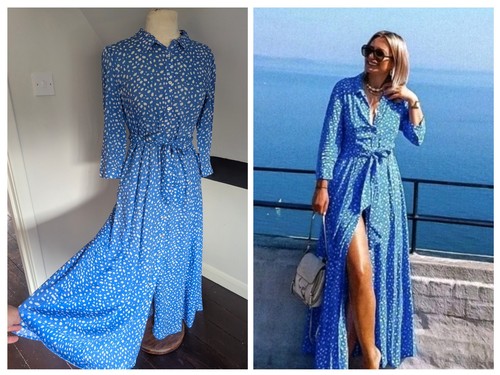 Zara blue marilyn spotty - zara, maxi