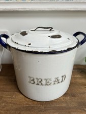 Large Vintage Enamel Bread Bin