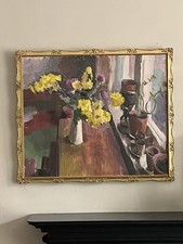 Large Oil Painting Floral Still Life Modernist
