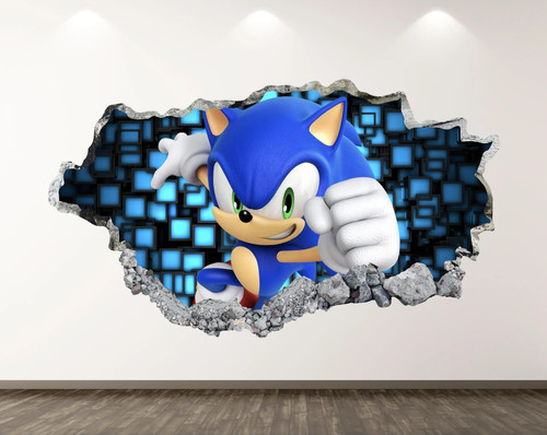 Sonic wall decal for - wall, boys
