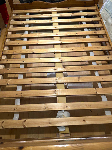 Double wooden bed frame with - wooden,