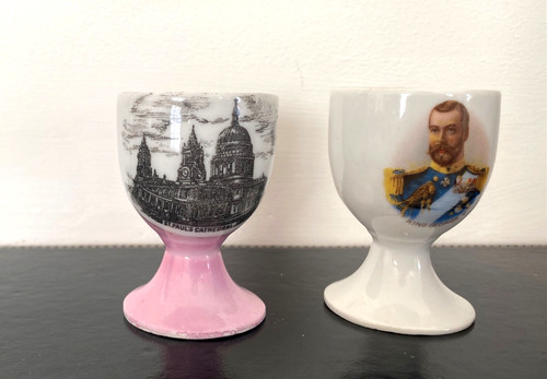 Antique pedestal egg cups - antique,