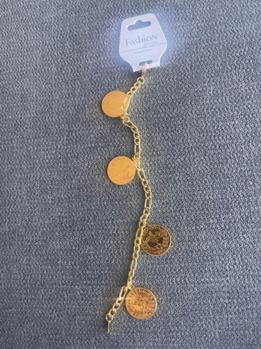 Yellow tone coin disc charm - yellow,