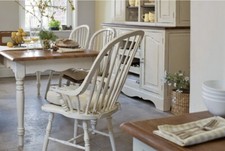 Laura Ashely Bramley 6-8 Seater Table & 4 Farmhouse Country Chairs Shabby Chic