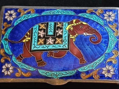 Solid vintage silver enamel - solid,