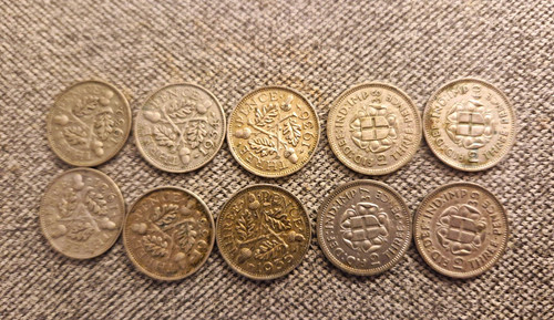 Silver threepence 3d - 10,