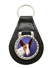 Ibizan Hound Leather Key Fob